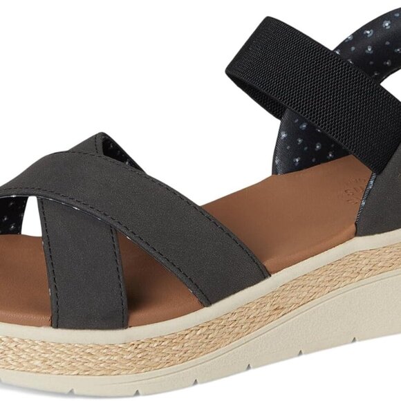 Womens Faux Leather Slip-Ons 6.5 Black/White Summer Comfort Vegan - Picture 7 of 7